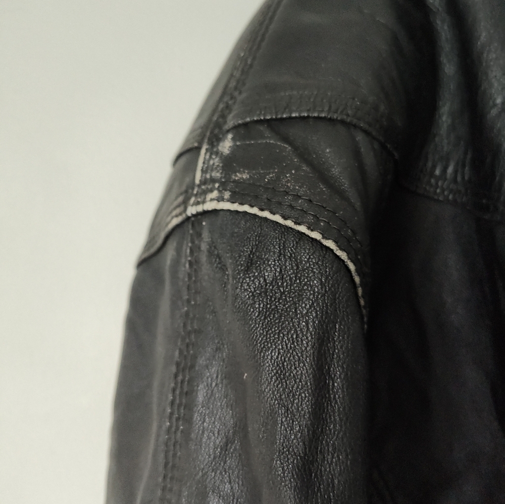 Vintage leather bomber jacket XL - Picture 9 of 16